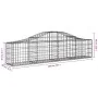 Gabion baskets 3 pcs arch shape iron 200x30x40/60 cm by vidaXL, Pots and planters - Ref: Foro24-3145368, Price: 146,06 €, Dis...