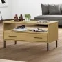 Mesa de centro patas metal OSLO madera maciza marrón 85x50x45cm de vidaXL, Mesas de centro - Ref: Foro24-351033, Precio: 61,8...