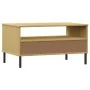 Mesa de centro patas metal OSLO madera maciza marrón 85x50x45cm de vidaXL, Mesas de centro - Ref: Foro24-351033, Precio: 61,8...