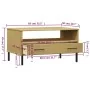 Mesa de centro patas metal OSLO madera maciza marrón 85x50x45cm de vidaXL, Mesas de centro - Ref: Foro24-351033, Precio: 61,8...