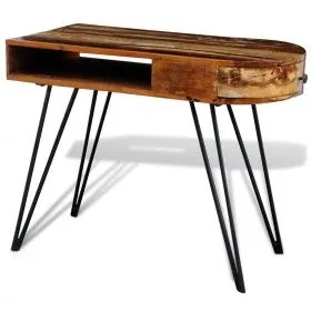 Schreibtisch aus recyceltem Massivholz mit Eisenbeinen von vidaXL, Schreibtische - Ref: Foro24-241641, Preis: 176,99 €, Rabat...