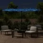 Double umbrella with blue LED lights 316x240 cm by vidaXL, Umbrellas - Ref: Foro24-362976, Price: 117,52 €, Discount: %