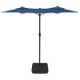 Sombrilla doble con luces LED azul 316x240 cm de vidaXL, Sombrillas - Ref: Foro24-362976, Precio: 117,52 €, Descuento: %