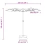 Sombrilla doble con luces LED azul 316x240 cm de vidaXL, Sombrillas - Ref: Foro24-362976, Precio: 117,52 €, Descuento: %