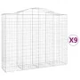 Gabion baskets 9 pcs arch shape iron 200x50x160/180 cm by vidaXL, Pots and planters - Ref: Foro24-3145710, Price: 1,00 €, Dis...