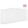 Cestas de gaviones 3 uds forma de arco hierro 400x50x160/180 cm de vidaXL, Maceteros y jardineras - Ref: Foro24-3145996, Prec...