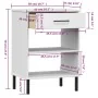 Konsolenschrank mit Metallbeinen aus massivem Kiefernholz, weiß OSLO von vidaXL, Seitentische - Ref: Foro24-351002, Preis: 46...
