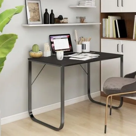 Black chipboard computer desk 110x60x73 cm by vidaXL, Desks - Ref: Foro24-30200, Price: 110,36 €, Discount: %
