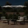Doppelter Sonnenschirm mit sandweißen LED-Lichtern 316x240 cm von vidaXL, Sonnenschirme - Ref: Foro24-362969, Preis: 137,26 €...
