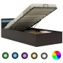 Cama canapé hidráulica con LED cuero sintético gris 90x200 cm de vidaXL, Camas y somieres - Ref: Foro24-285552, Precio: 305,1...