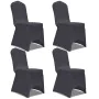 Elastischer Stuhlbezug 4 Einheiten anthrazitgrau von vidaXL, Abdeckungen - Ref: Foro24-131415, Preis: 20,58 €, Rabatt: %