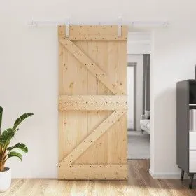 Sliding door with solid pine wood fittings 95x210 cm by vidaXL, Doors - Ref: Foro24-3203022, Price: 213,15 €, Discount: %
