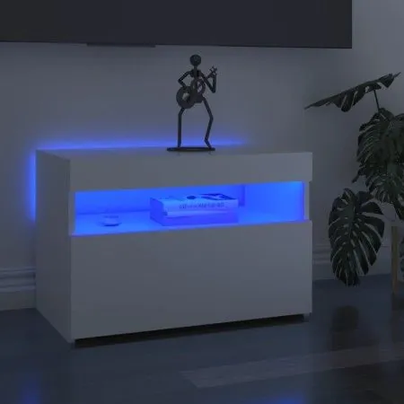TV-Schränke mit LED-Leuchten, 2 Stück, glänzend weiß, 60 x 35 x 40 cm von vidaXL, TV-Möbel - Ref: Foro24-804422, Preis: 78,42...