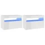TV cabinets with LED lights 2 pcs glossy white 60x35x40 cm by vidaXL, TV Furniture - Ref: Foro24-804422, Price: 78,42 €, Disc...
