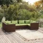 Set muebles de jardín 6 piezas y cojines ratán sintético marrón de vidaXL, Conjuntos de jardín - Ref: Foro24-3101940, Precio:...