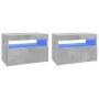 TV cabinets with LED lights 2 pcs concrete gray 60x35x40 cm by vidaXL, TV Furniture - Ref: Foro24-804418, Price: 67,17 €, Dis...