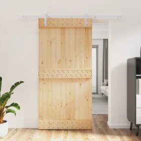 Sliding door with solid pine wood fittings 100x210 cm by vidaXL, Doors - Ref: Foro24-3203031, Price: 215,68 €, Discount: %