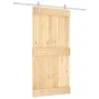 Puerta corredera con herrajes madera maciza de pino 100x210 cm de vidaXL, Puertas - Ref: Foro24-3203031, Precio: 220,67 €, De...