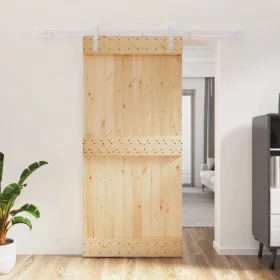 Puerta corredera con herrajes madera maciza de pino 95x210 cm von vidaXL, Türen - Ref: Foro24-3203030, Preis: 188,28 €, Rabat...