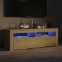 Mueble de TV con luces LED roble Sonoma 120x35x40 cm de vidaXL, Muebles TV - Ref: Foro24-804358, Precio: 83,30 €, Descuento: %