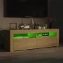 Mueble de TV con luces LED roble Sonoma 120x35x40 cm de vidaXL, Muebles TV - Ref: Foro24-804358, Precio: 83,30 €, Descuento: %