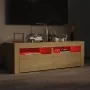Mueble de TV con luces LED roble Sonoma 120x35x40 cm de vidaXL, Muebles TV - Ref: Foro24-804358, Precio: 83,30 €, Descuento: %