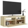 Mueble de TV con luces LED roble Sonoma 120x35x40 cm de vidaXL, Muebles TV - Ref: Foro24-804358, Precio: 83,30 €, Descuento: %
