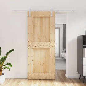 Sliding door with solid pine wood fittings 85x210 cm by vidaXL, Doors - Ref: Foro24-3203034, Price: 197,86 €, Discount: %