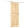 Schiebetür mit Beschlägen aus massivem Kiefernholz, 80 x 210 cm von vidaXL, Türen - Ref: Foro24-3203033, Preis: 198,32 €, Rab...