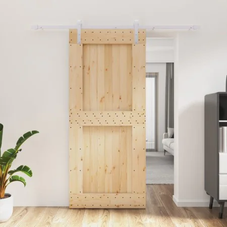 Schiebetür mit massivem Kiefernholzbeschlägen 90x210 cm von vidaXL, Türen - Ref: Foro24-3203035, Preis: 211,11 €, Rabatt: %