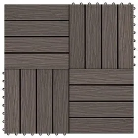 Baldosas porche relieve profundo WPC 1 m² marrón oscuro 11 uds de vidaXL, Suelos y moquetas - Ref: Foro24-45038, Precio: 80,3...