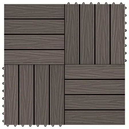 Verandafliesen Tiefrelief WPC 1 m² dunkelbraun 11 Einheiten von vidaXL, Böden und Teppiche - Ref: Foro24-45038, Preis: 80,34 ...