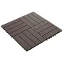 Porch tiles deep relief WPC 1 m² dark brown 11 units by vidaXL, Floors and carpets - Ref: Foro24-45038, Price: 80,37 €, Disco...