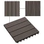 Porch tiles deep relief WPC 1 m² dark brown 11 units by vidaXL, Floors and carpets - Ref: Foro24-45038, Price: 80,37 €, Disco...