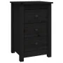 Mesitas de noche 2 uds madera maciza de pino negro 40x35x61,5cm de vidaXL, Mesitas de noche - Ref: Foro24-813708, Precio: 103...