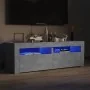 Mueble de TV con luces LED gris hormigón 120x35x40 cm de vidaXL, Muebles TV - Ref: Foro24-804359, Precio: 91,65 €, Descuento: %