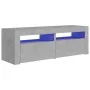Mueble de TV con luces LED gris hormigón 120x35x40 cm de vidaXL, Muebles TV - Ref: Foro24-804359, Precio: 91,65 €, Descuento: %