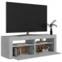 Mueble de TV con luces LED gris hormigón 120x35x40 cm de vidaXL, Muebles TV - Ref: Foro24-804359, Precio: 91,65 €, Descuento: %