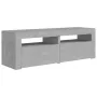 Mueble de TV con luces LED gris hormigón 120x35x40 cm de vidaXL, Muebles TV - Ref: Foro24-804359, Precio: 91,65 €, Descuento: %