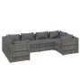 6-piece garden sofa set with gray synthetic rattan cushions by vidaXL, Garden sets - Ref: Foro24-3101941, Price: 668,84 €, Di...