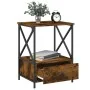 Mesita de noche madera de ingeniería roble ahumado 50x41x65 cm de vidaXL, Mesitas de noche - Ref: Foro24-826087, Precio: 47,8...