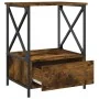 Mesita de noche madera de ingeniería roble ahumado 50x41x65 cm de vidaXL, Mesitas de noche - Ref: Foro24-826087, Precio: 47,8...