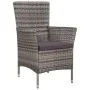 Garden chairs and stool with gray synthetic rattan cushions by vidaXL, Garden chairs - Ref: Foro24-44092, Price: 97,67 €, Dis...