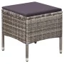 Garden chairs and stool with gray synthetic rattan cushions by vidaXL, Garden chairs - Ref: Foro24-44092, Price: 97,67 €, Dis...