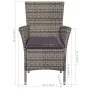 Garden chairs and stool with gray synthetic rattan cushions by vidaXL, Garden chairs - Ref: Foro24-44092, Price: 97,67 €, Dis...