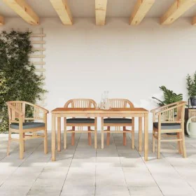 5-piece garden dining set solid teak wood by vidaXL, Garden sets - Ref: Foro24-3155771, Price: 765,49 €, Discount: %