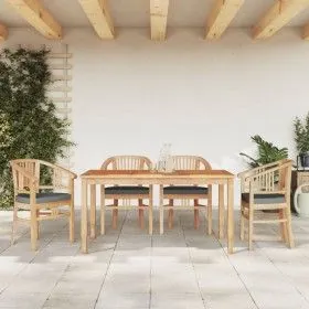 Juego de comedor para jardín 5 piezas madera maciza de teca de vidaXL, Conjuntos de jardín - Ref: Foro24-3155771, Precio: 765...