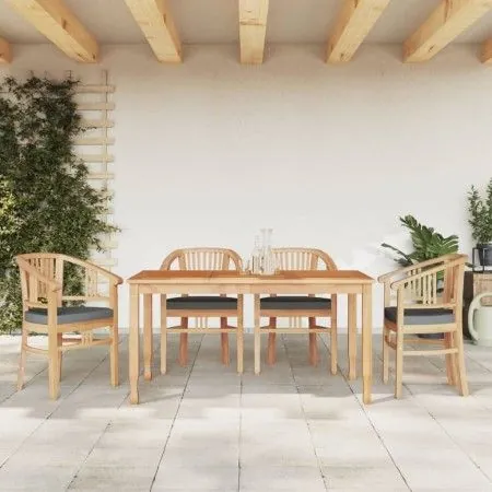 5-piece garden dining set solid teak wood by vidaXL, Garden sets - Ref: Foro24-3155771, Price: 765,49 €, Discount: %
