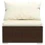 6-teiliges Gartenmöbel-Set und braune synthetische Rattankissen von vidaXL, Gartensets - Ref: Foro24-3101938, Preis: 536,09 €...