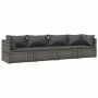 4-piece garden sofa set and gray synthetic rattan cushions by vidaXL, Garden sets - Ref: Foro24-3101429, Price: 419,64 €, Dis...